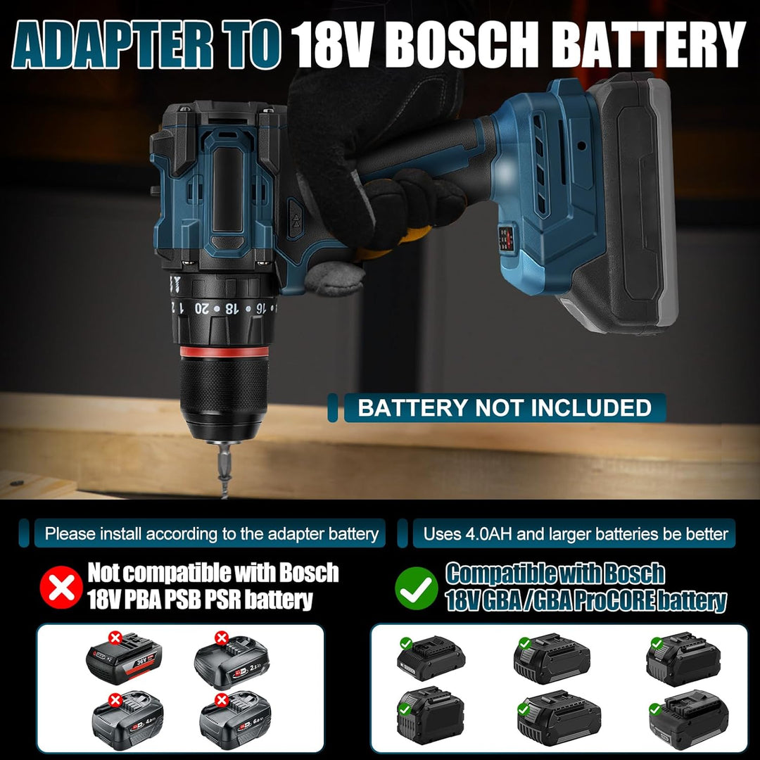 Akku Bohrschrauber für Bosch Professional 18V System GBA/GBA ProCORE AMPShare Batterie (Ohne Akku),