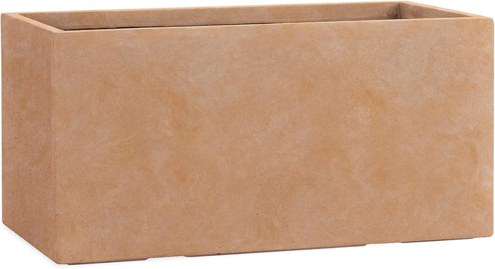 Pflanzwerk® Pflanzkübel TUB Terrakotta 45x100x45cm XXL – Rechteckig – Grosser Fiberglas Blumenkübel