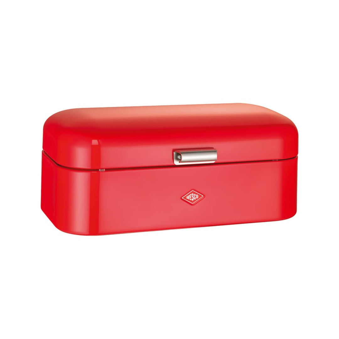 Wesco Grandy Brotkasten in der Farbe rot, pulverbeschichtetes Stahlblech, Lüftungslöcher und stabile