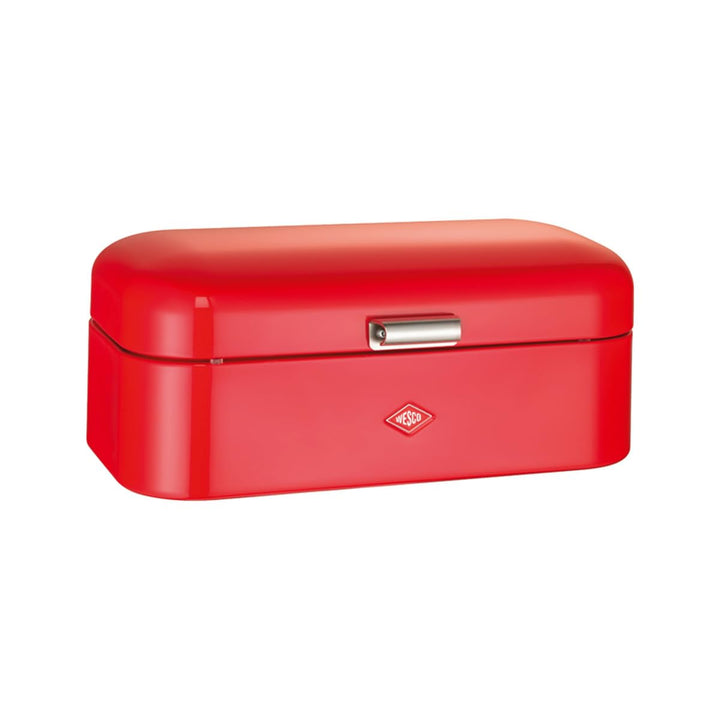 Wesco Grandy Brotkasten in der Farbe rot, pulverbeschichtetes Stahlblech, Lüftungslöcher und stabile