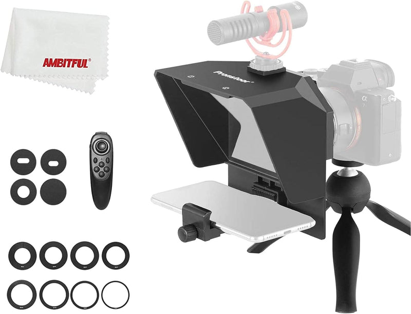 AMBITFUL Teleprompter Kit Portable Inscriber Handy Teleprompter Artefakt Video mit Fernbedienung für
