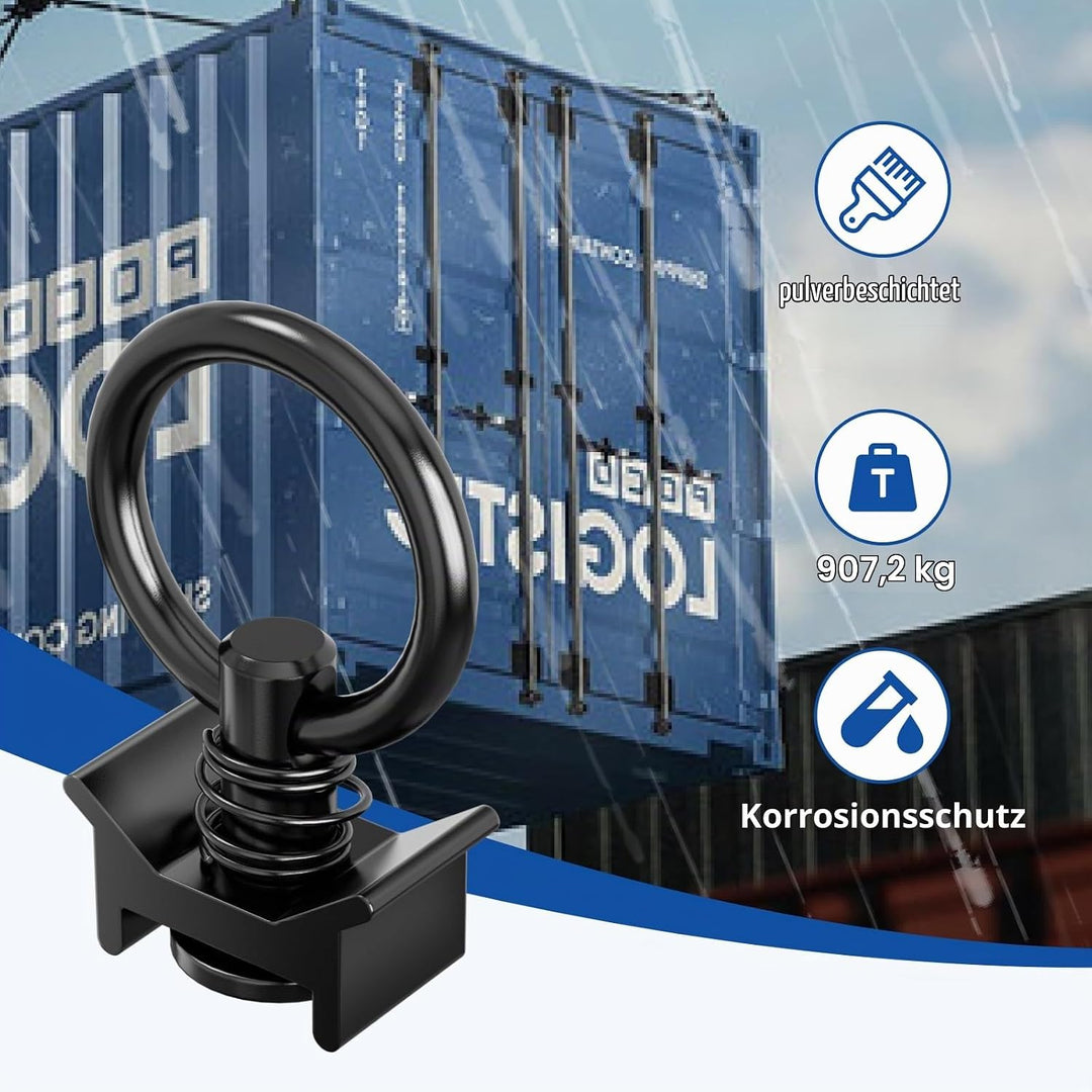 Airlineschiene Fitting Ring (8 Stück) | Zurröse 900 daN (900 kg) Tragkraft | Einfachendbeschlag für