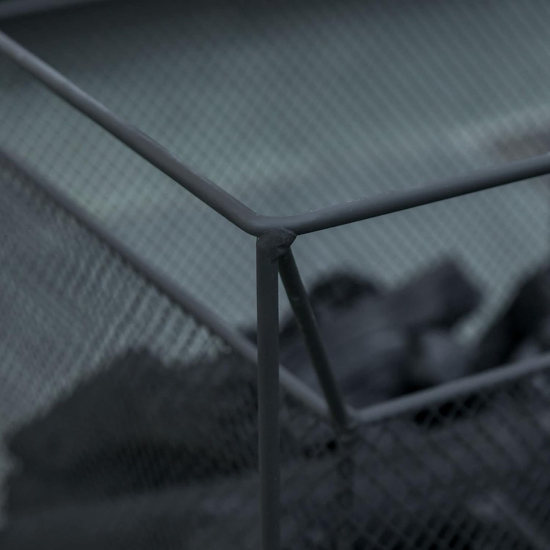 Outsunny Feuerschale modern Feuerkorb rechteckig Feuerstelle für Garten Camping BBQ Metall Schwarz 4