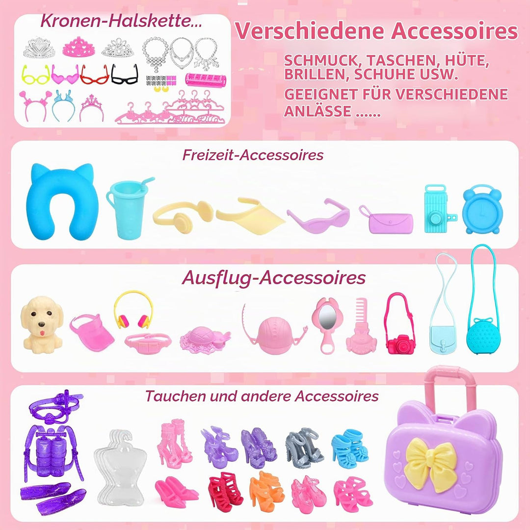 Sidola Puppenkleidungs- und Zubehörset für 11,5-Zoll-Mädchenpuppen enthält