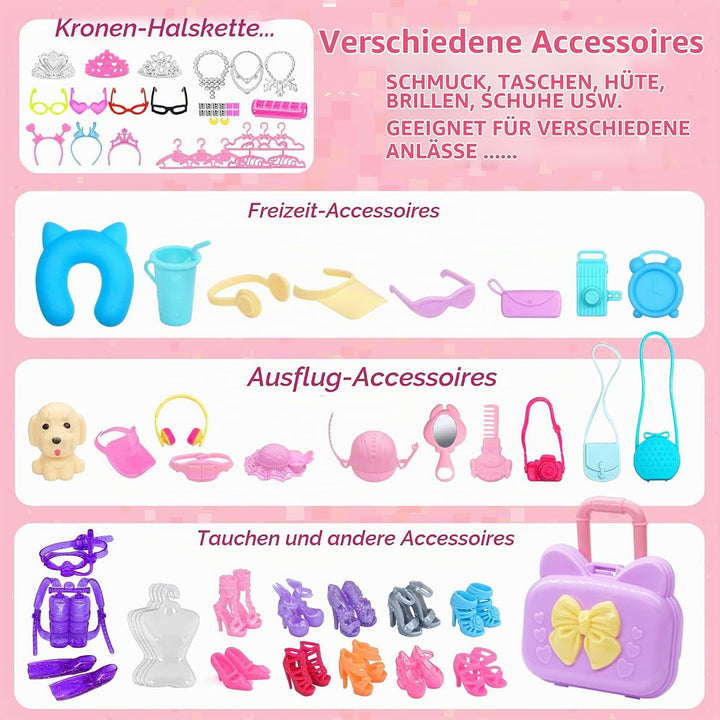 Sidola Puppenkleidungs- und Zubehörset für 11,5-Zoll-Mädchenpuppen enthält