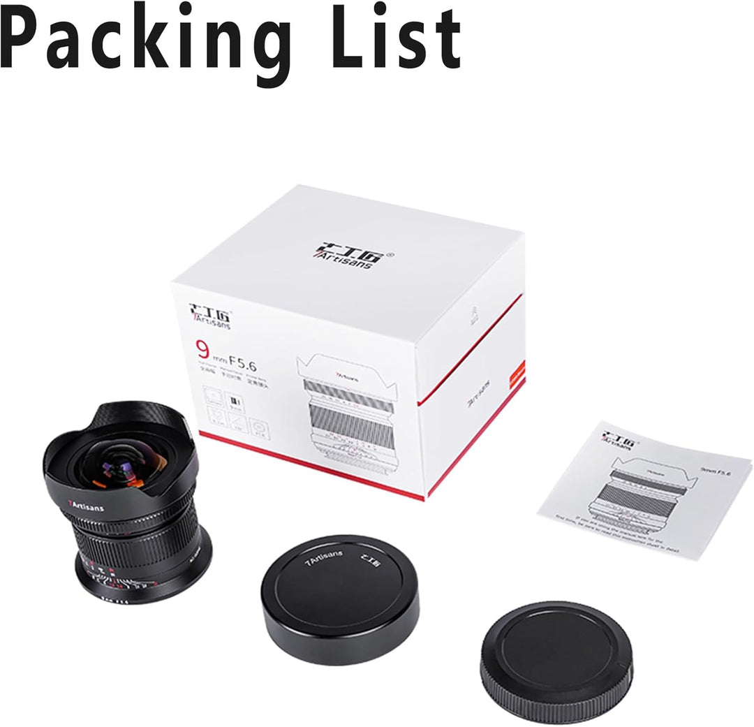 7artisans 9mm F5.6 Objektiv mit Nikon Z-Mount,Ultraweitwinkelobjektiv Full Frame Manuelles 132°Large