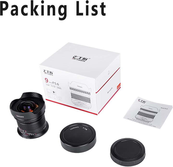 7artisans 9mm F5.6 Objektiv mit Nikon Z-Mount,Ultraweitwinkelobjektiv Full Frame Manuelles 132°Large