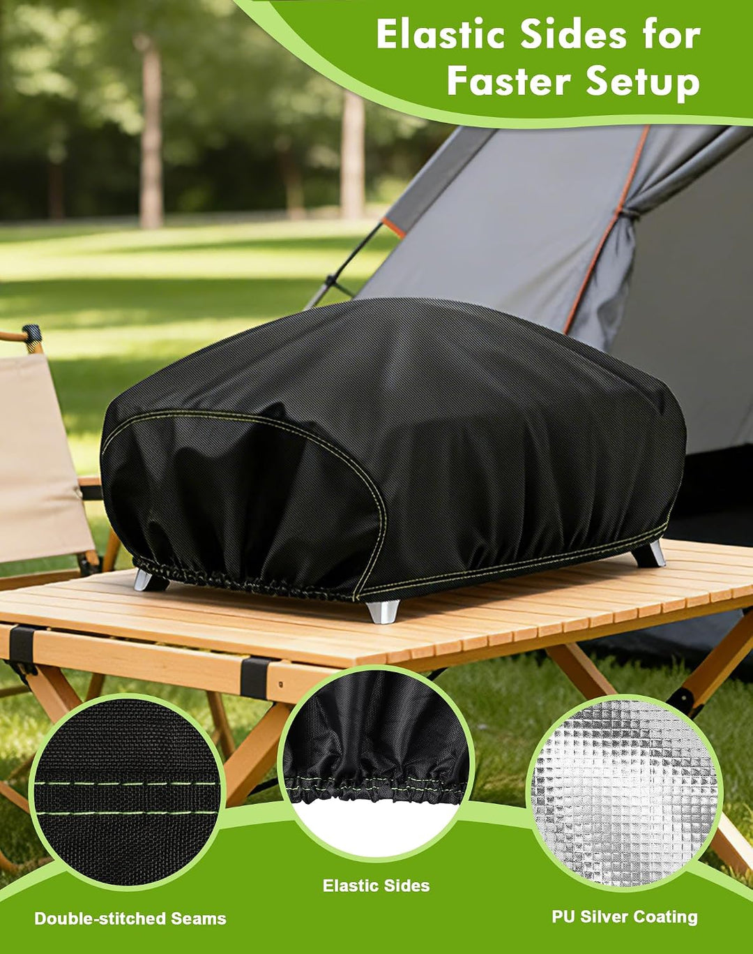 Grillabdeckung Wetterfest für Weber Q1000/Q1200/Q1400, 600D Oxford Grill Abdeckung wetterfest für En
