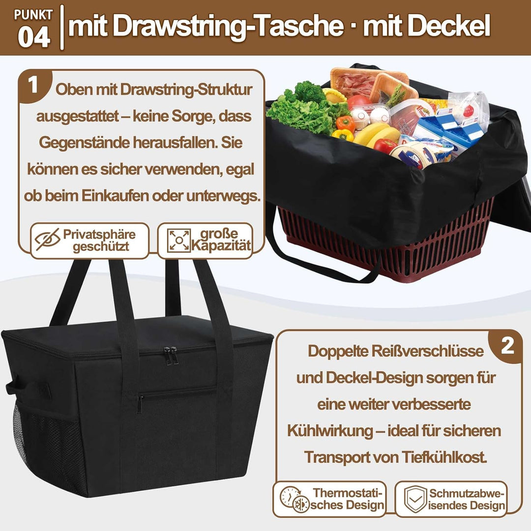 DSDCDJ Coolerbag – Kühltasche aus hochwertigem Polyestergewebe, Large Cool Bag with Hard Bottom, Por