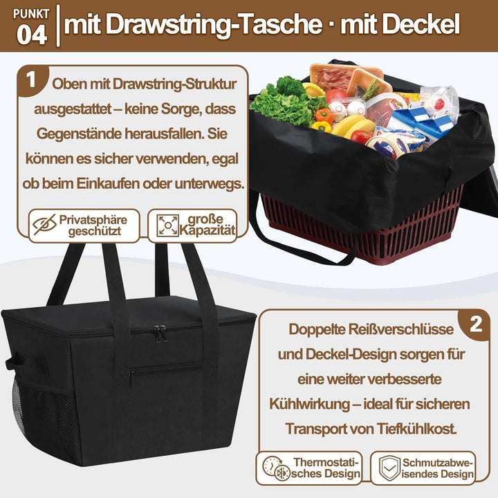 DSDCDJ Coolerbag – Kühltasche aus hochwertigem Polyestergewebe, Large Cool Bag with Hard Bottom, Por