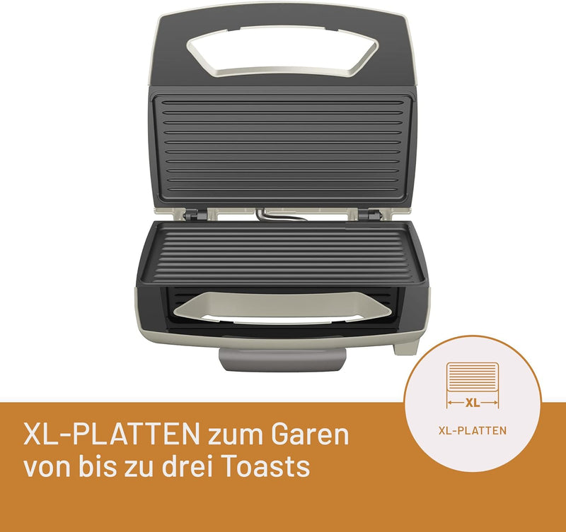 Imetec Tosta&Griglia, Toaster, XL-Streifen- und Antihaftplatten, EIN / AUS-Schalter, Plattenheizungs