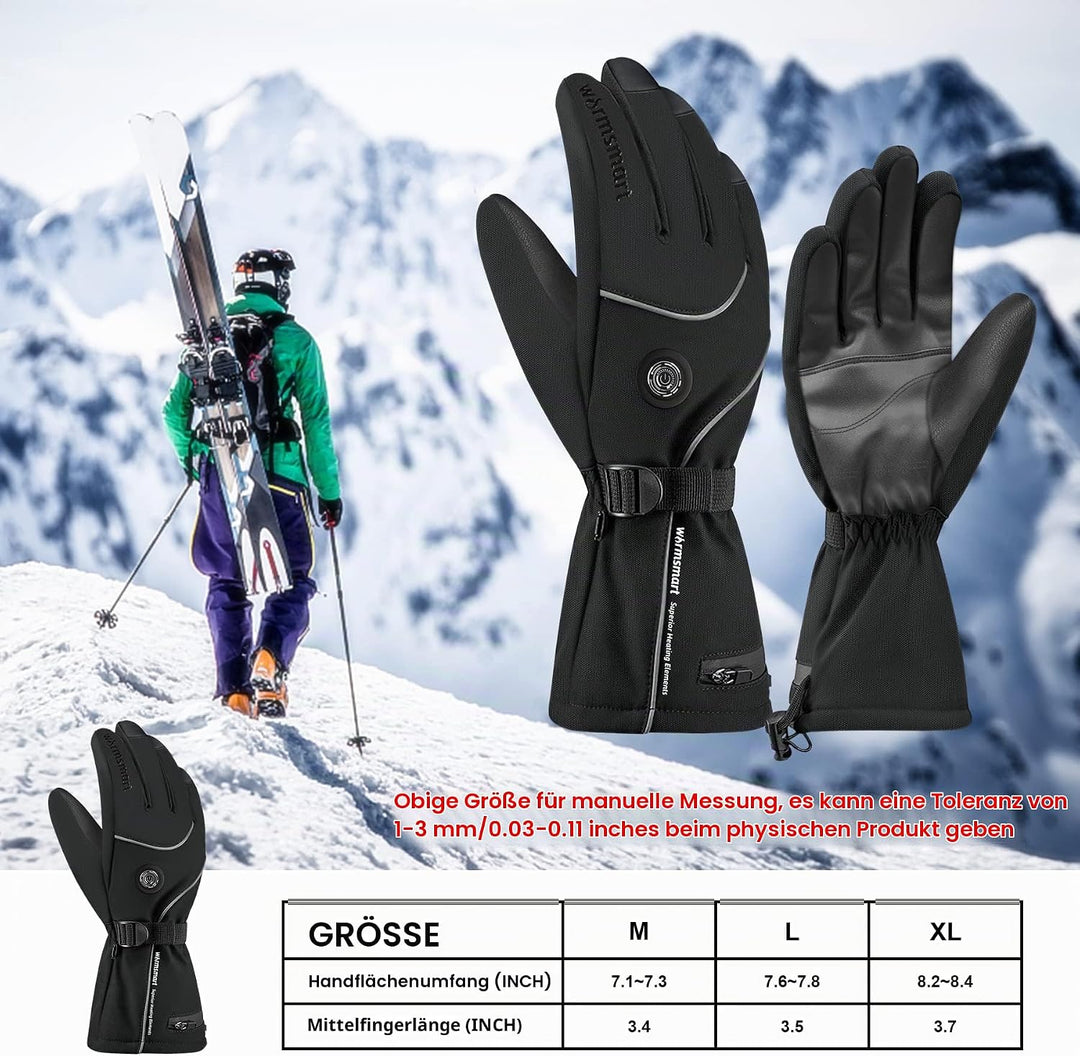 Beheizbare Handschuhe für Herren Damen, Beheizte Handschuhe Mit 7.4V 3000MAh Wiederaufladbare Batter