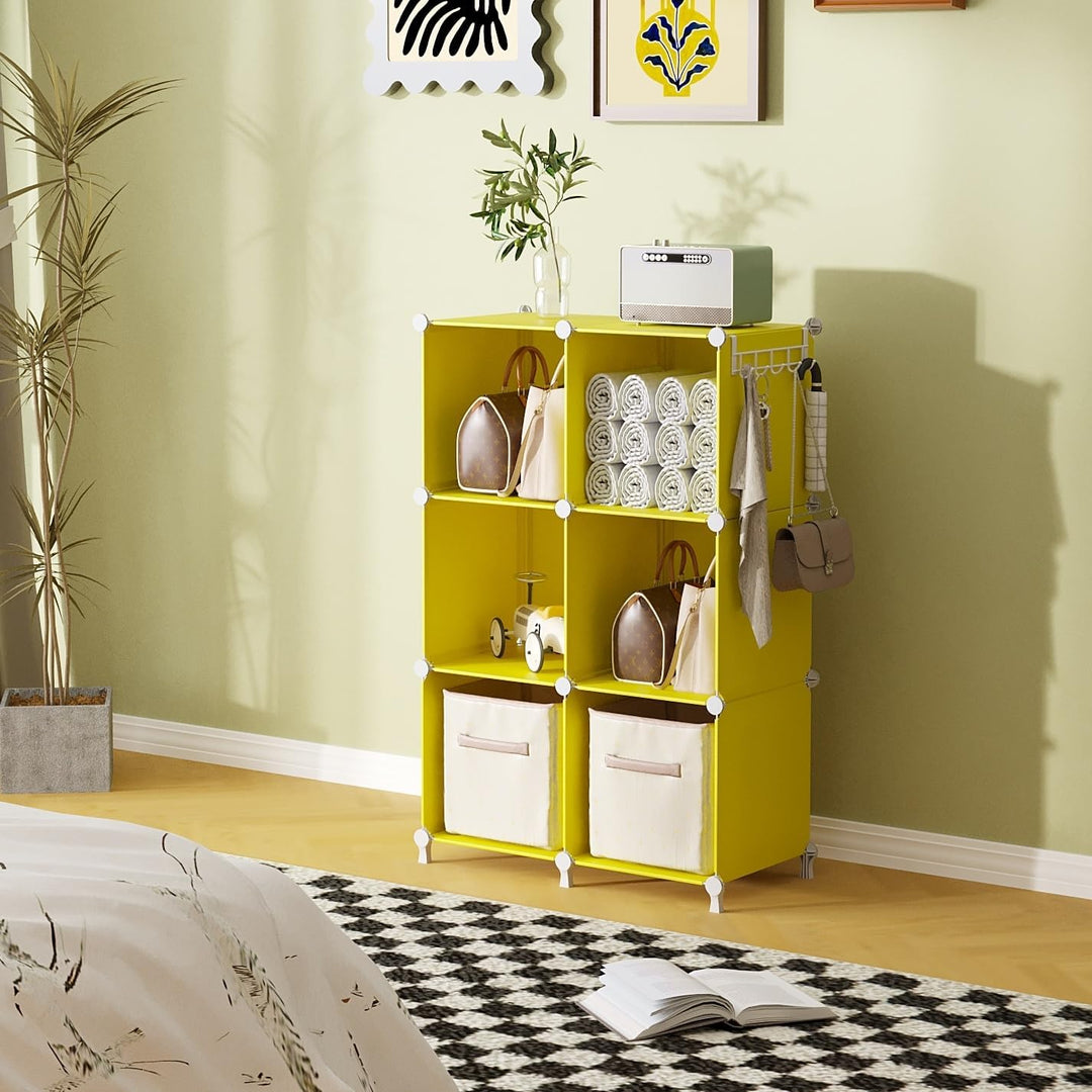 AWTATOS Würfel Aufbewahrungs Organizer, 6 Würfelregale mit Holzhammer, DIY Schrank, Modulares Lagerr