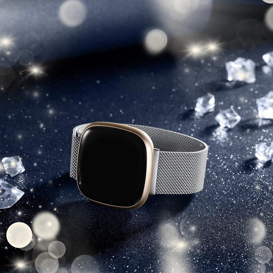 Faliogo Kompatibel mit Fitbit Versa 3 Armband/Fitbit Versa 4 Armband/Fitbit Sense Armband, Edelstahl