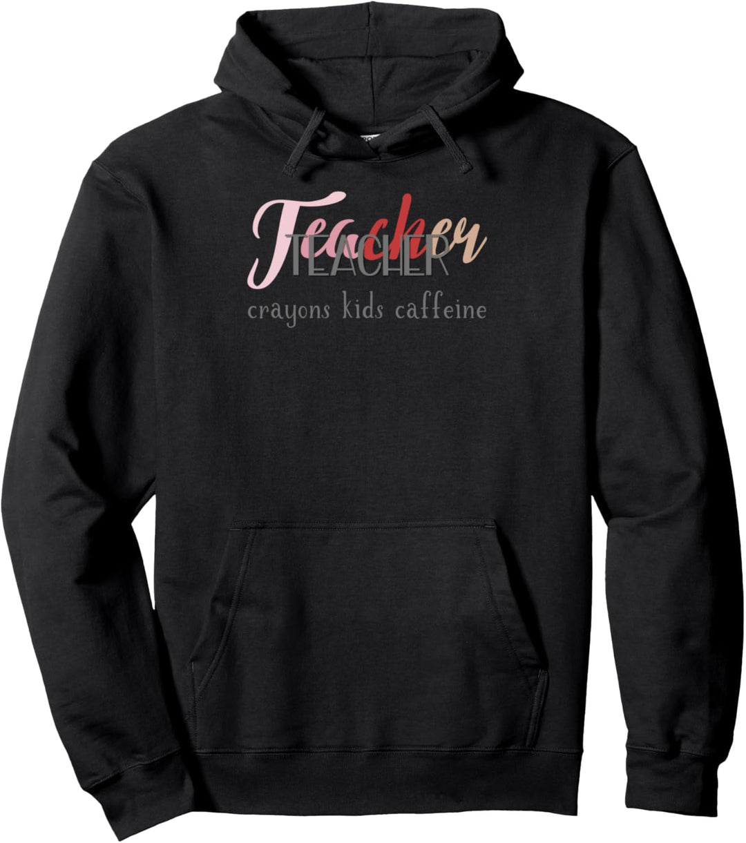 Teacher Crayons kids Caffeine Sportlehrer Gymnasium Lehrerin Pullover Hoodie