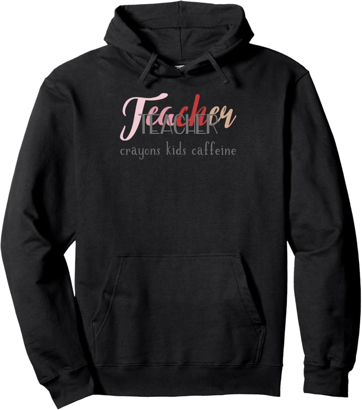 Teacher Crayons kids Caffeine Sportlehrer Gymnasium Lehrerin Pullover Hoodie