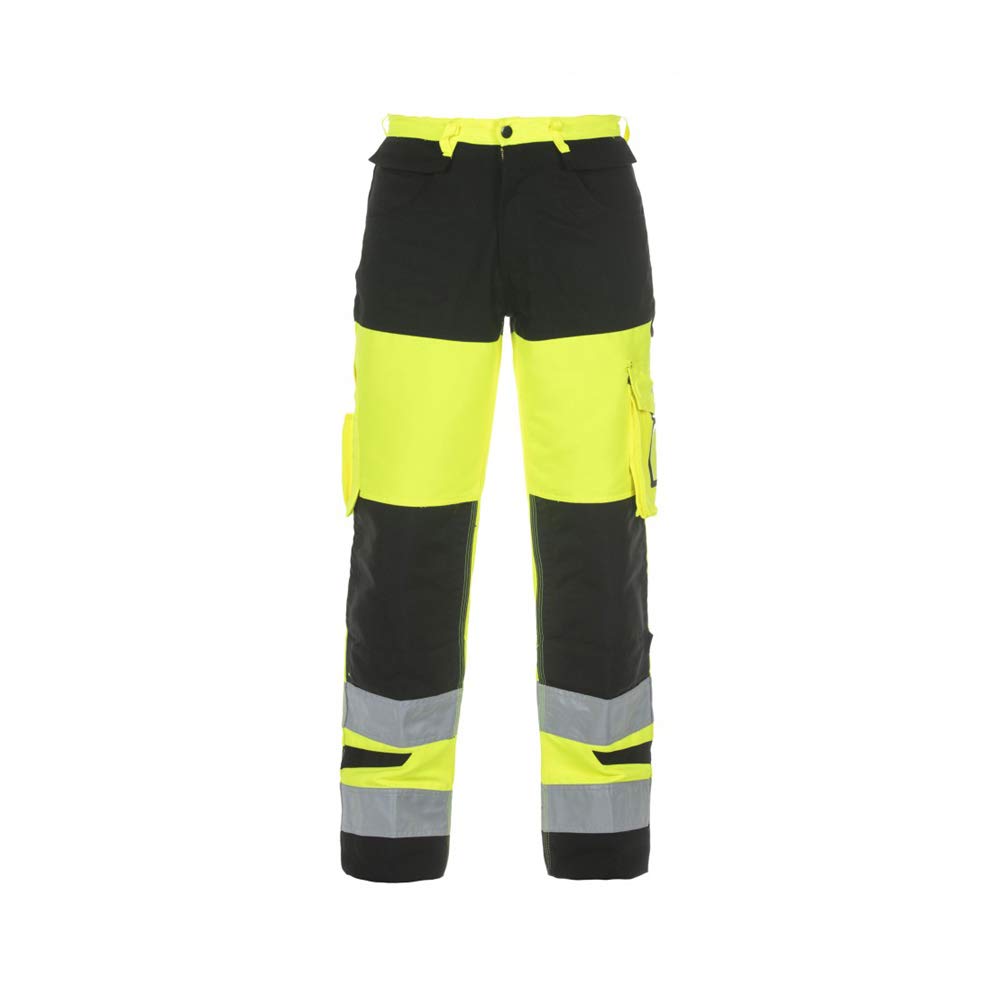 044474YB-56 S HERTFORD Trendy High Visible Line Bundhose, Hi-Vis Yellow/Black, Grösse 56/S 56 Kurz N