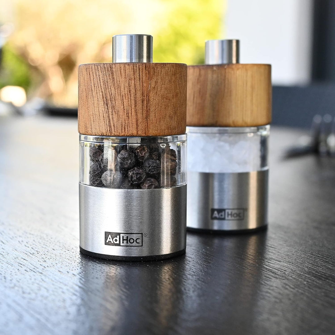 AdHoc MP33 2er-Set Pfeffermühle und Salzmühle DAVID mit Keramikmahlwerk (ohne Gewürz)