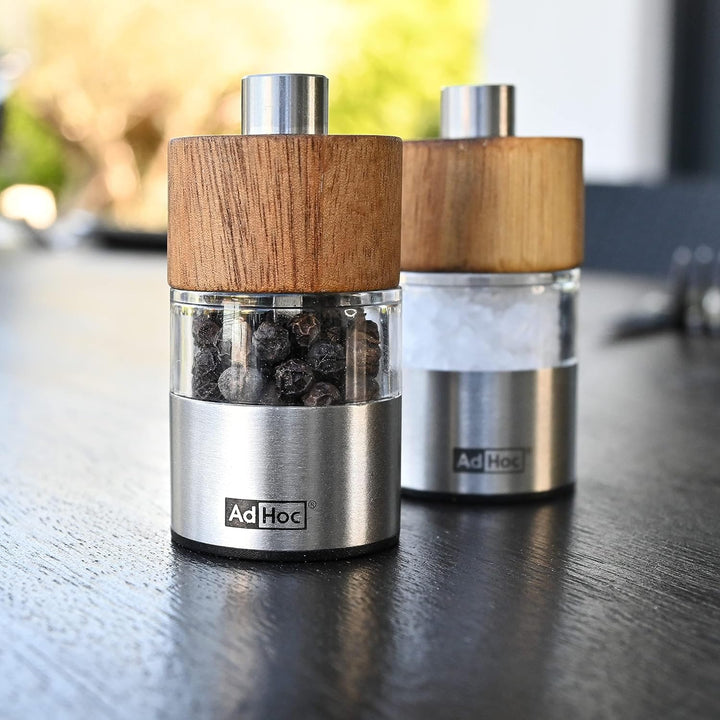 AdHoc MP33 2er-Set Pfeffermühle und Salzmühle DAVID mit Keramikmahlwerk (ohne Gewürz)
