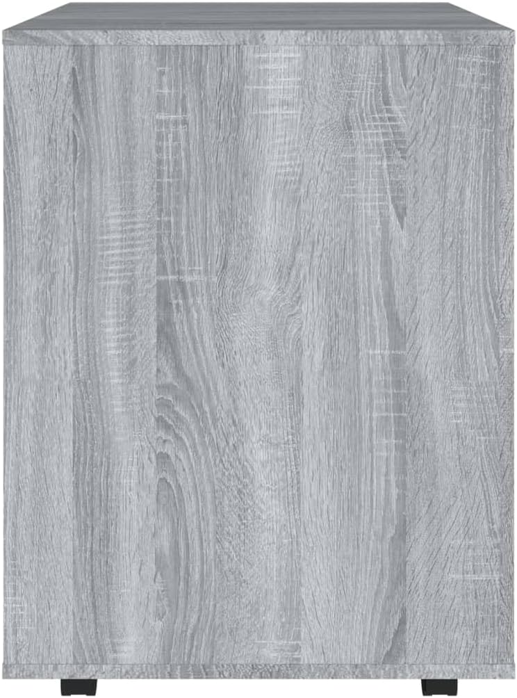 Rollschrank Grau Sonoma, 60x53x72 cm Holzwerkstoff, mobiler Büroschrank mit 4 Rollen, abschliessbar,