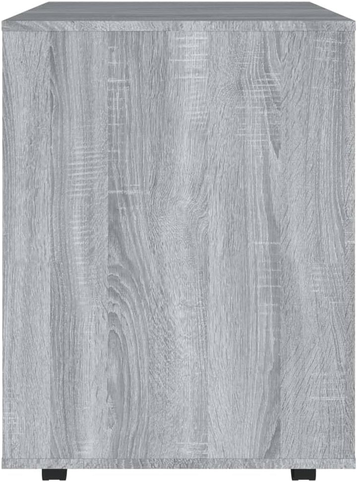 Rollschrank Grau Sonoma, 60x53x72 cm Holzwerkstoff, mobiler Büroschrank mit 4 Rollen, abschliessbar,