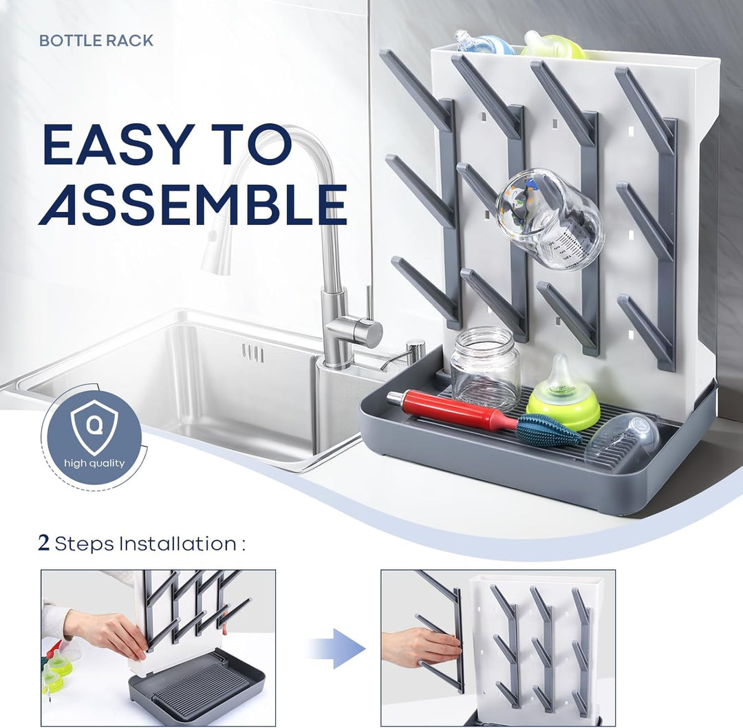 MeCids Baby Flasche Trockner Rack, vertikale stehende Trockenständer Babyflaschenr, Platzsparende Ba