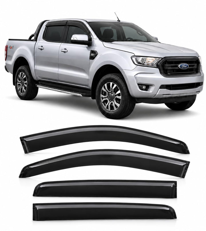 Windabweiser für Ford Ranger T6/T7/T8 Doppelkabine 2012-2022, Regenabweiser für Seitenscheiben Fenst