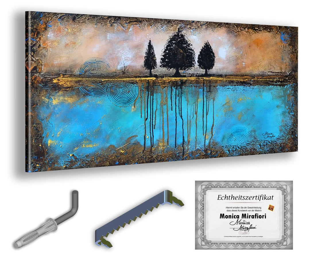 Monica Mirafiori I 100% HANDGEMALT I Gemälde Wish 100x50cm | Gemälde Handgemalt | Acrylgemälde | Seh