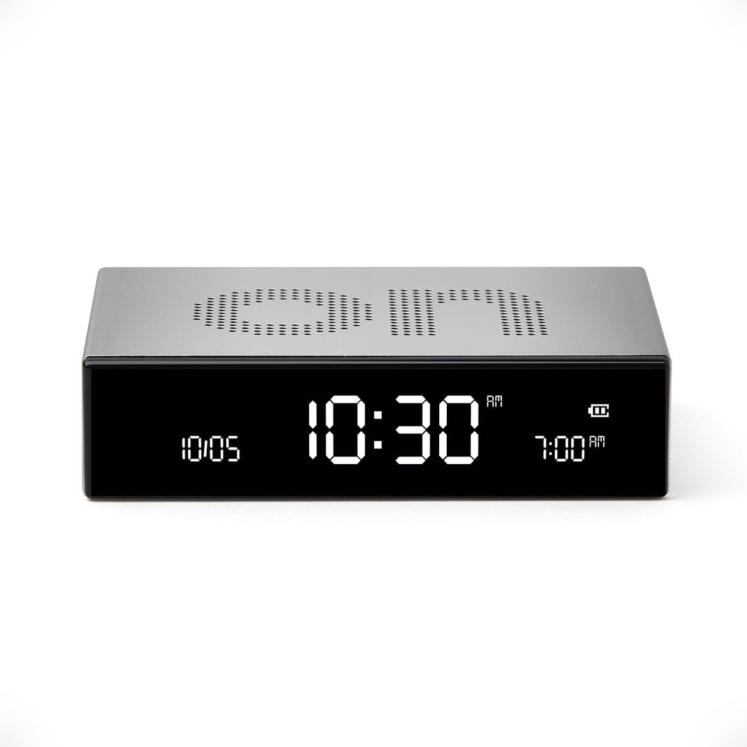 Lexon FLIP Premium LCD-Wecker (Alu Poli), Alu Poli