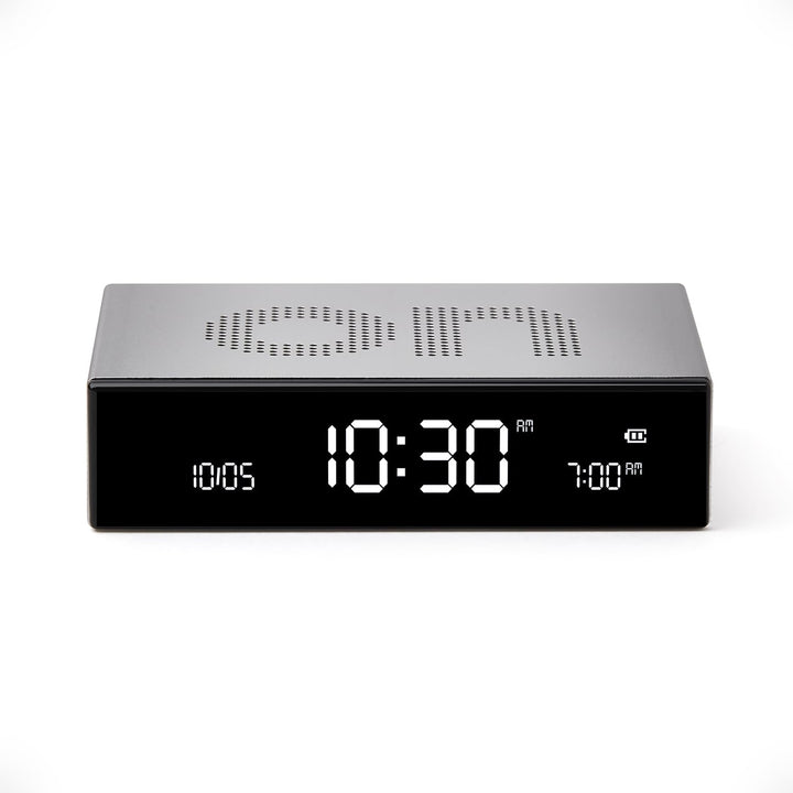 Lexon FLIP Premium LCD-Wecker (Alu Poli), Alu Poli