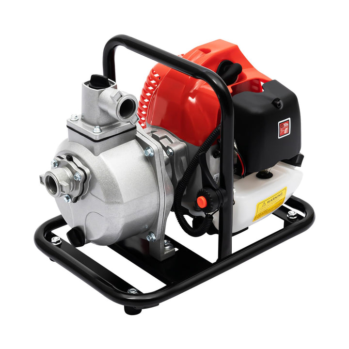 2-Takt Benzin Wasserpumpe, 1400w 6500r/min Gartenpumpe Max. Fördermenge 30m, Durchflussmenge 8m³, Sc