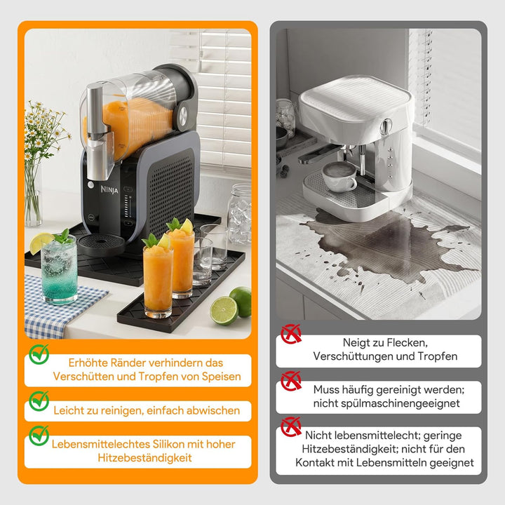 Silikonmatte für Ninja Slushie & Creami Maschine, FS301/NC502/NC301/NC302/NC701, Abnehmbarer Arbeits