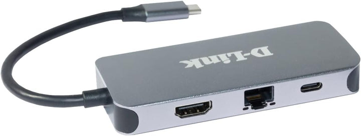 D-Link DUB-2335 6-in-1 USB-C Hub mit Power Delivery (PD 60W, 4K HDMI, Gigabit Ethernet, 3 x USB 3.0