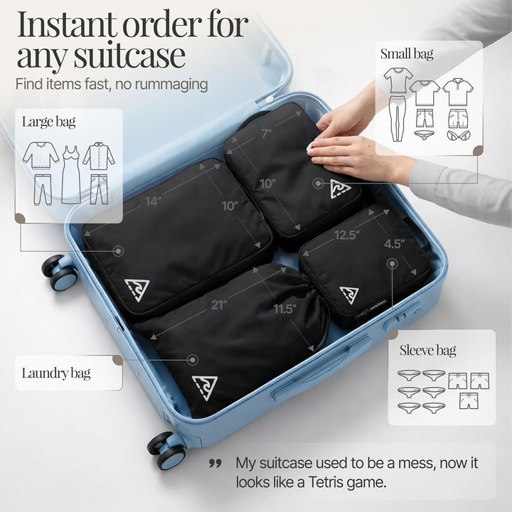 Well Traveled Packungswürfel, komprimiert für Reisen, mit HybridMax Doppelkapazitäts-Design, Packwür