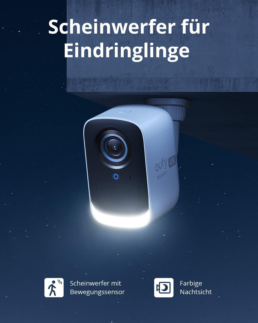 eufy Security eufyCam S300 3C, Überwachungskamera aussen,4K kabellose Überwachungskamera mit Gesicht