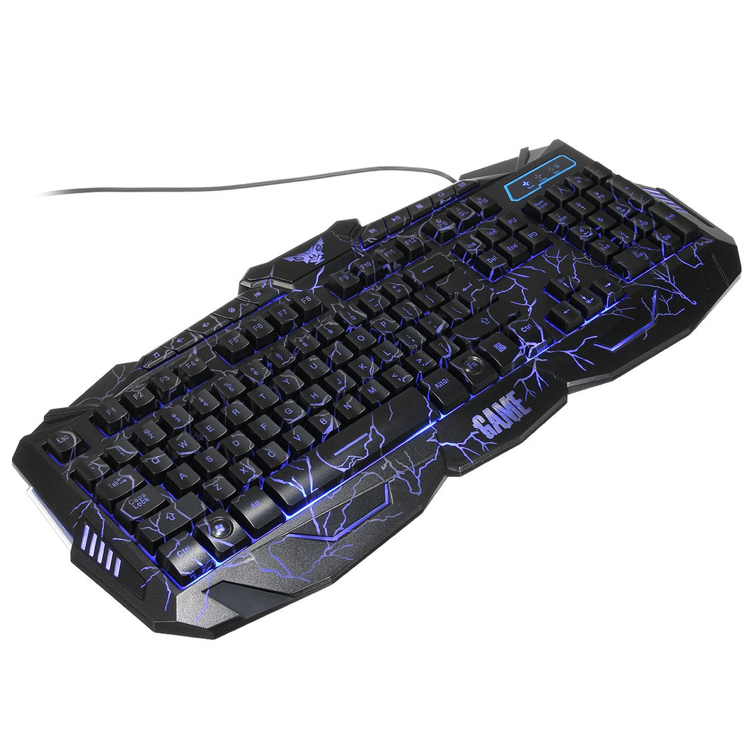 Wasserabweisende Gaming Tastatur BESTRUNNER USB Einstellbare 3 Farben LED Helligkeit Hintergrundbele