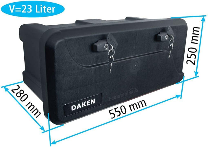 Deichselbox Blackit 2-550x250x295mm Anhängerbox Werkzeugkasten Anhänger Staukiste Werkzeugkiste Box