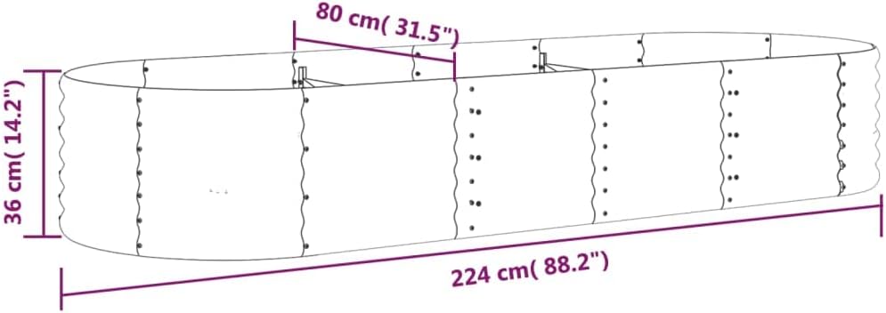 vidaXL Hochbeet, Wetterfestes Hochbeet für Garten Balkon Terrasse, Kräuterhochbeet zum Selber Bauen,
