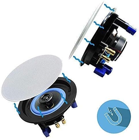Herdio 4 Zoll Deckenlautsprecher, 160 Watt 2-Wege Einbaulautsprecher, kompatibel mit Bluetooth,Bündi
