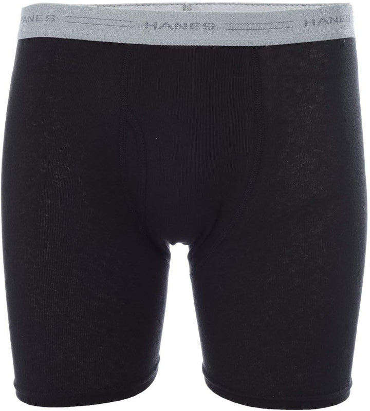 Hanes Men's 10-Pack Boxer Briefs with Comfort Flex Waistband, Black/Grey, X-Large