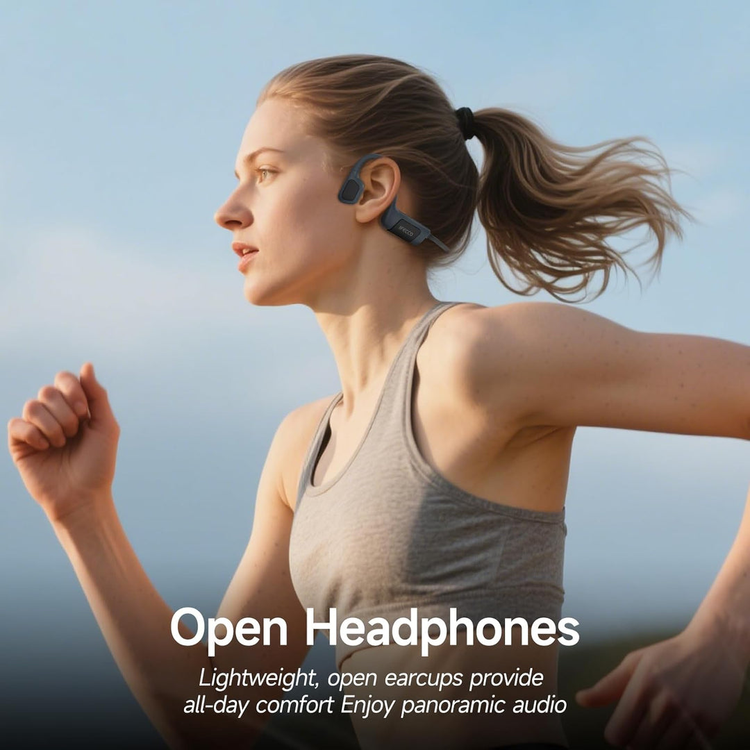 IFECCO Kopfhörer Schwimmen, Knochenschall Kopfhörer Bluetooth 5.4, IP68 wasserdichte Open Ear Kopfhö
