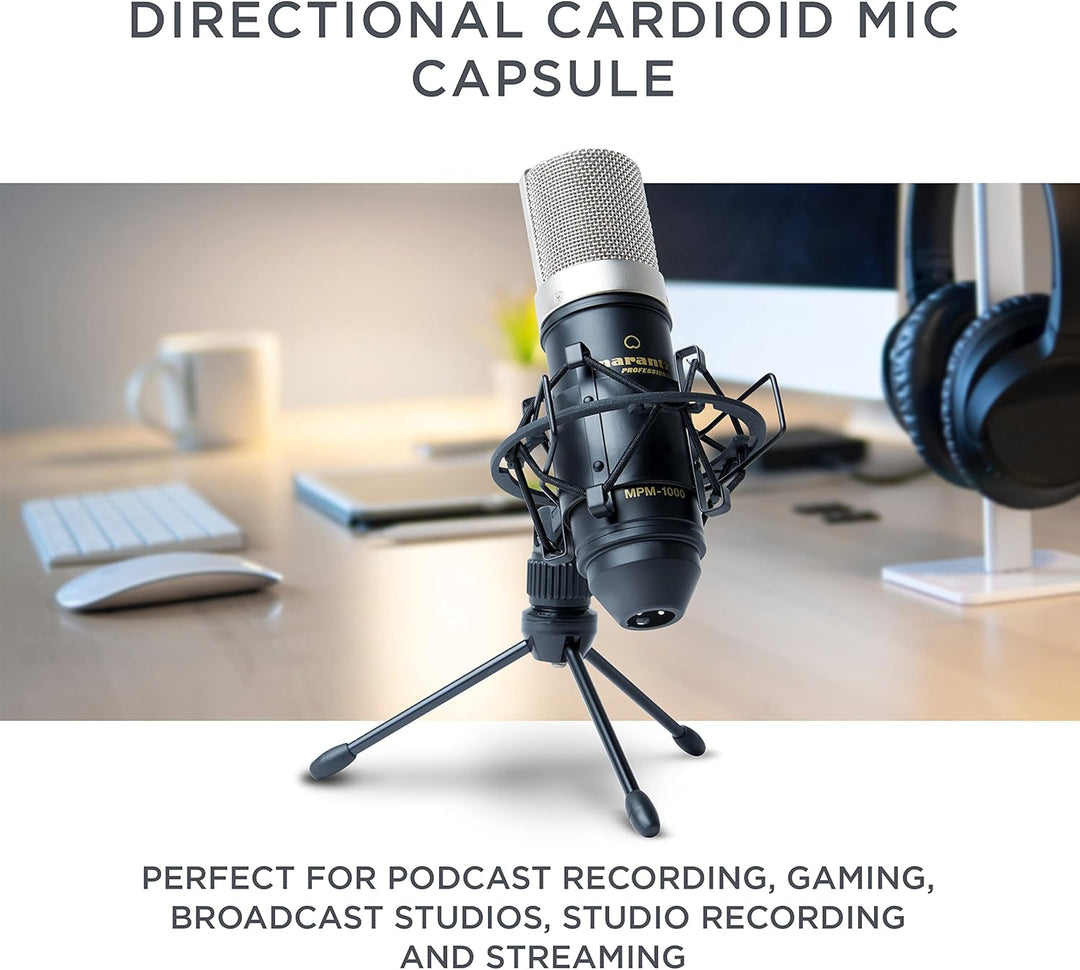 M-Audio Recording, Streaming, Podcasting Bundle – M-Track Duo USB Audio Interface und Marantz MPM-10