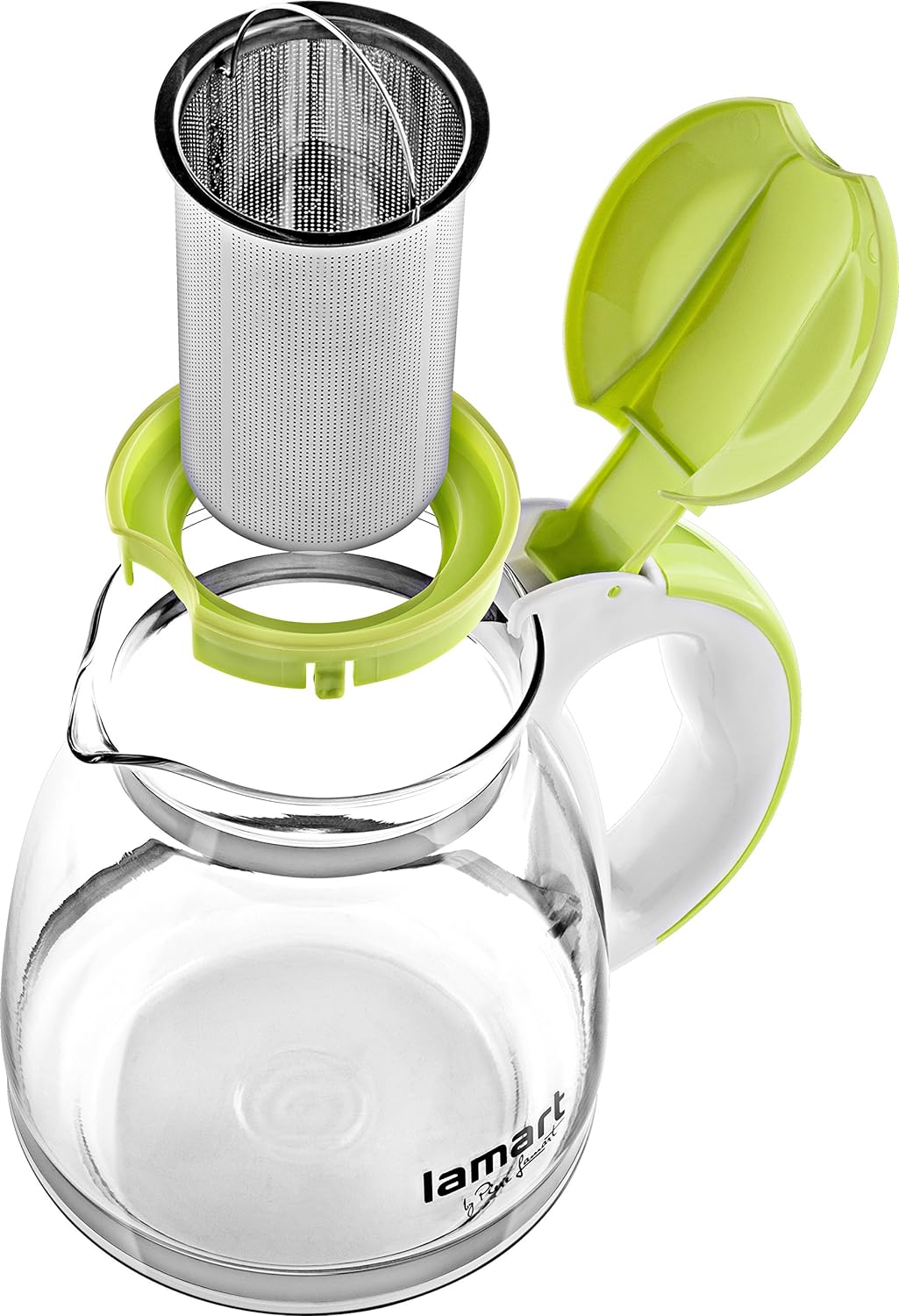 Lamart LT7028 Glass teapot, Glas, Green, 13 x 13 x 15,5 cm