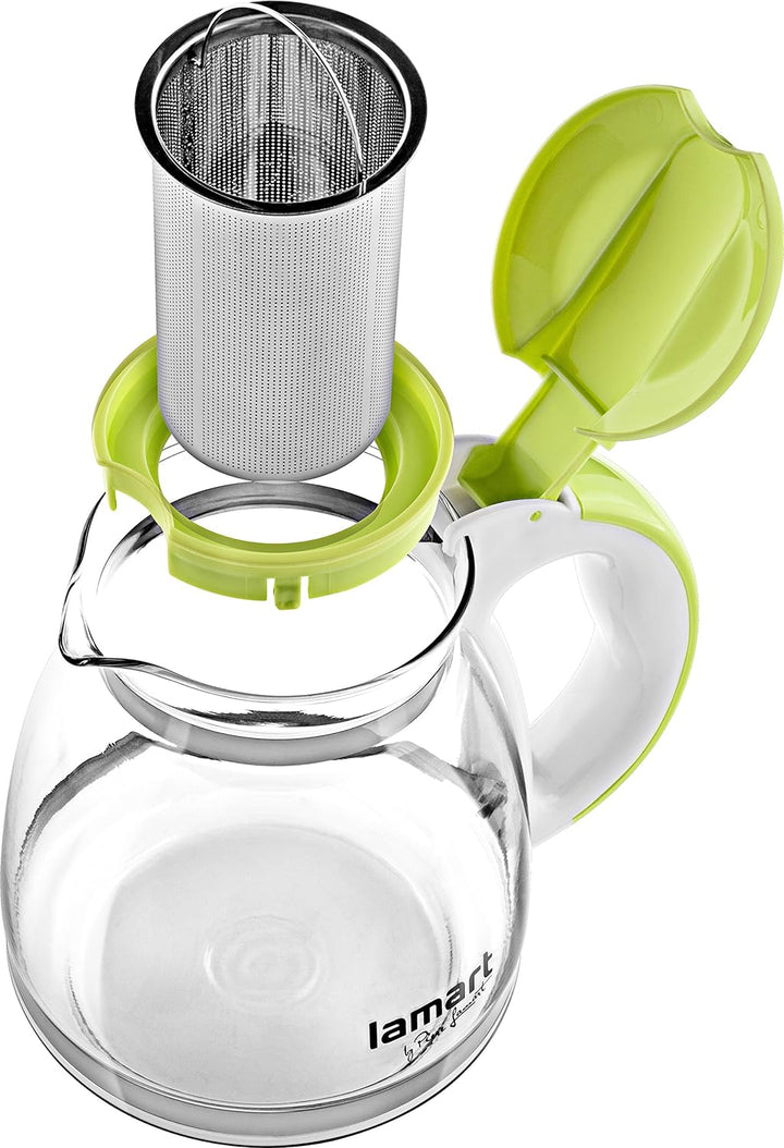 Lamart LT7028 Glass teapot, Glas, Green, 13 x 13 x 15,5 cm