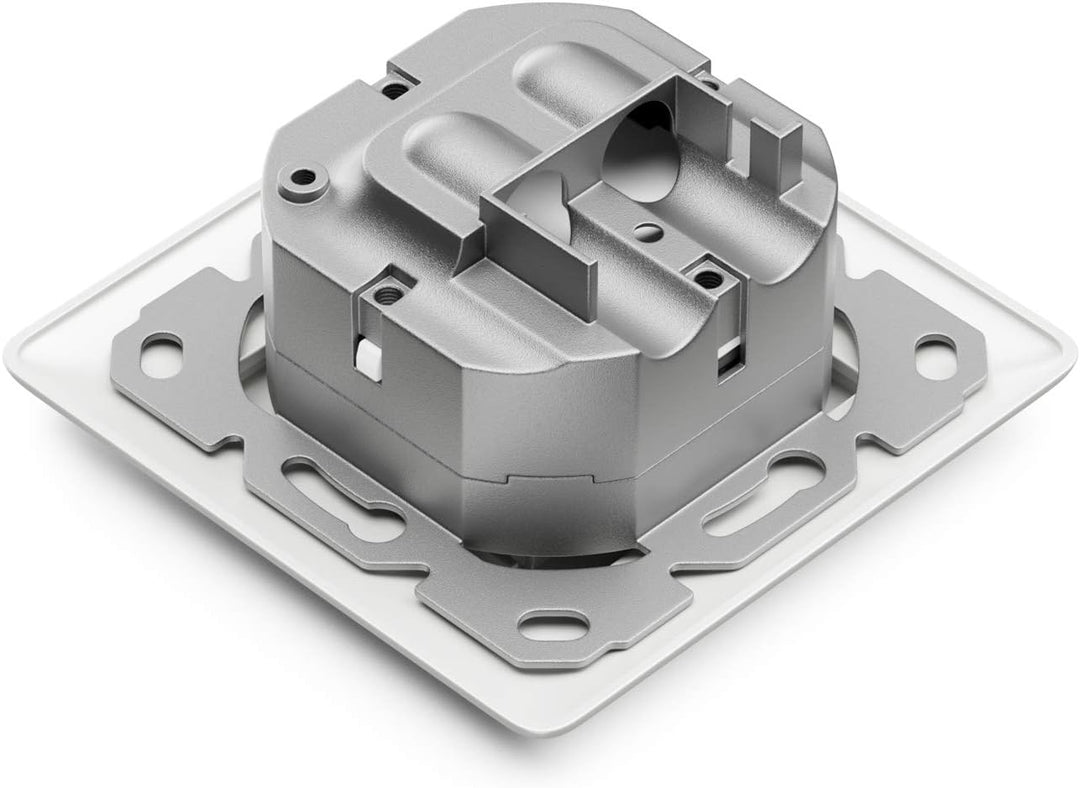 deleyCON 4x CAT6a Netzwerkdose 2x RJ45 Buchse Geschirmt Unterputz Montage 10 Gbit Ethernet Netzwerk