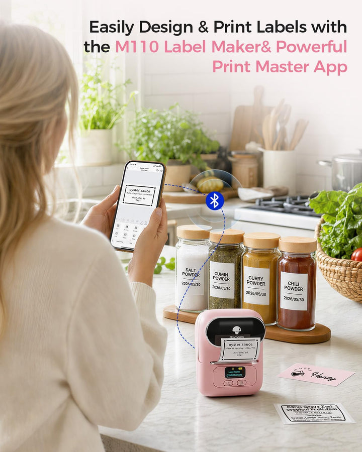 Phomemo M110 Etikettendrucker – Barcodedrucker Mini Bluetooth Etikettendrucker Thermo Etikettendruck