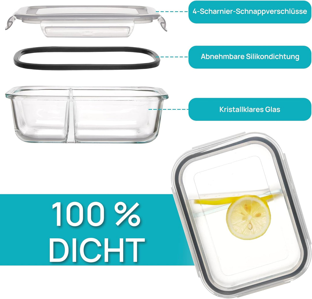 Vtopmart 5er 33oz GlasbehäLter mit Deckel, Meal Prep Boxen Glas, Frischhaltedosen Glas mit Deckel fü