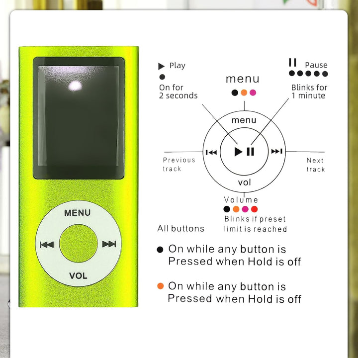 MP3-Player/MP4-Player Bluetooth 5.0, 1.8" Tragbarer HiFi-Musikplayer mit Verlustfreiem Sound und Lau