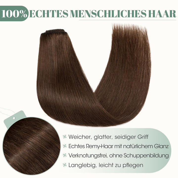Rich Choices Clip in Extensions Echthaar 8 Stück Clip Extensions 20cm 
