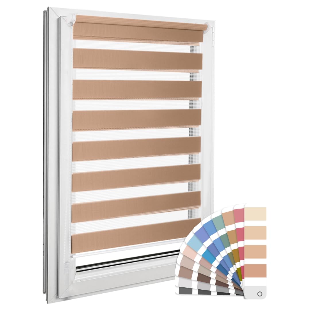 Home-Vision® DuoRollo Klemmfix, Doppelrollo ohne Bohren mit Klämmträgern, Rollos für Fenster und Tür